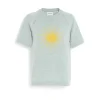 Women Barrie Short-sleeved cashmere top with sunburst motif