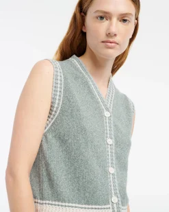 Women Barrie Sleeveless cashmere cardigan