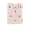 Women Barrie Sleeveless crop top in cashmere and cotton with floral motif