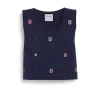 Women Barrie Sleeveless crop top in cashmere and cotton with floral motif
