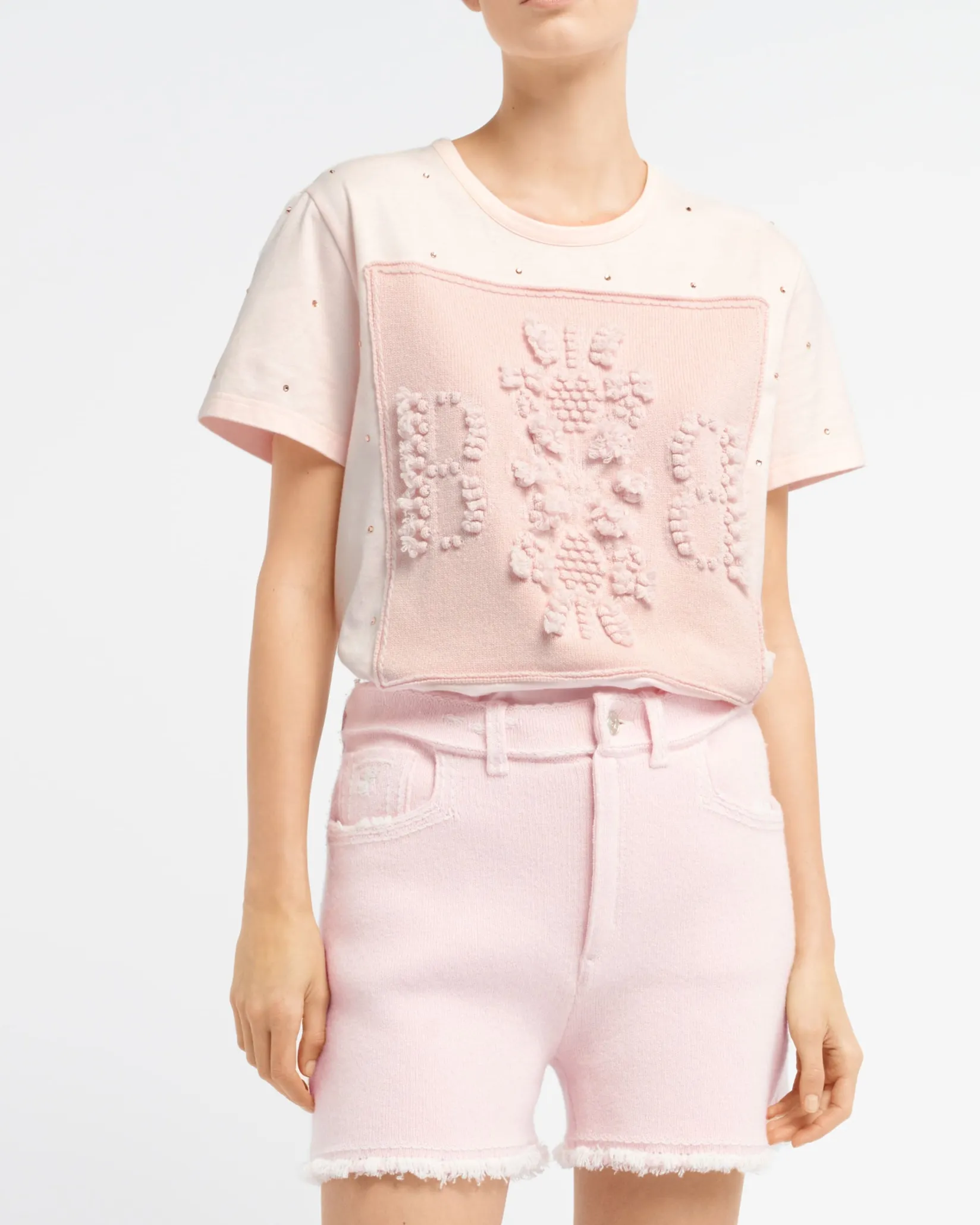 Women Barrie Sparkling T-Shirt with cashmere B logo patch