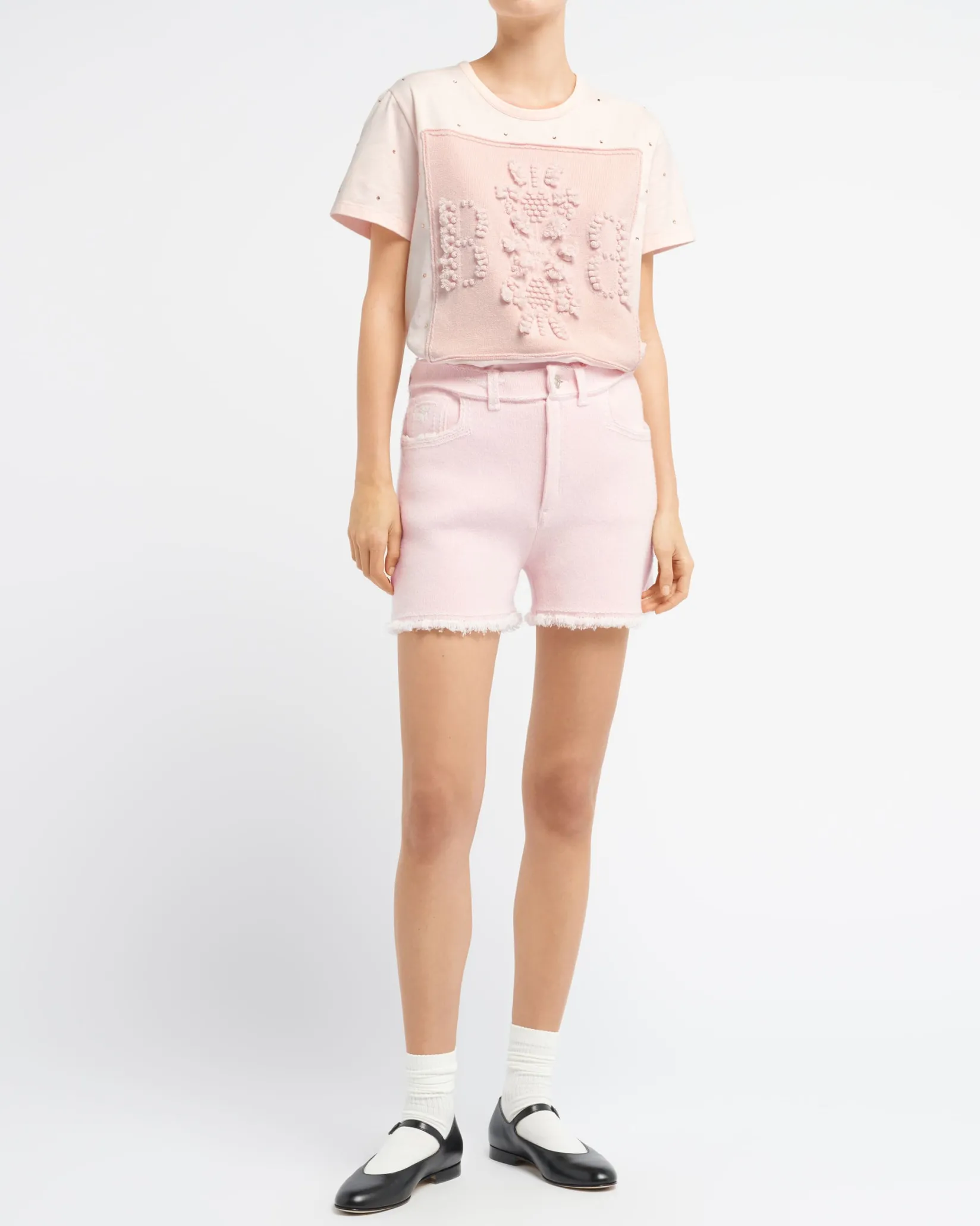 Women Barrie Sparkling T-Shirt with cashmere B logo patch