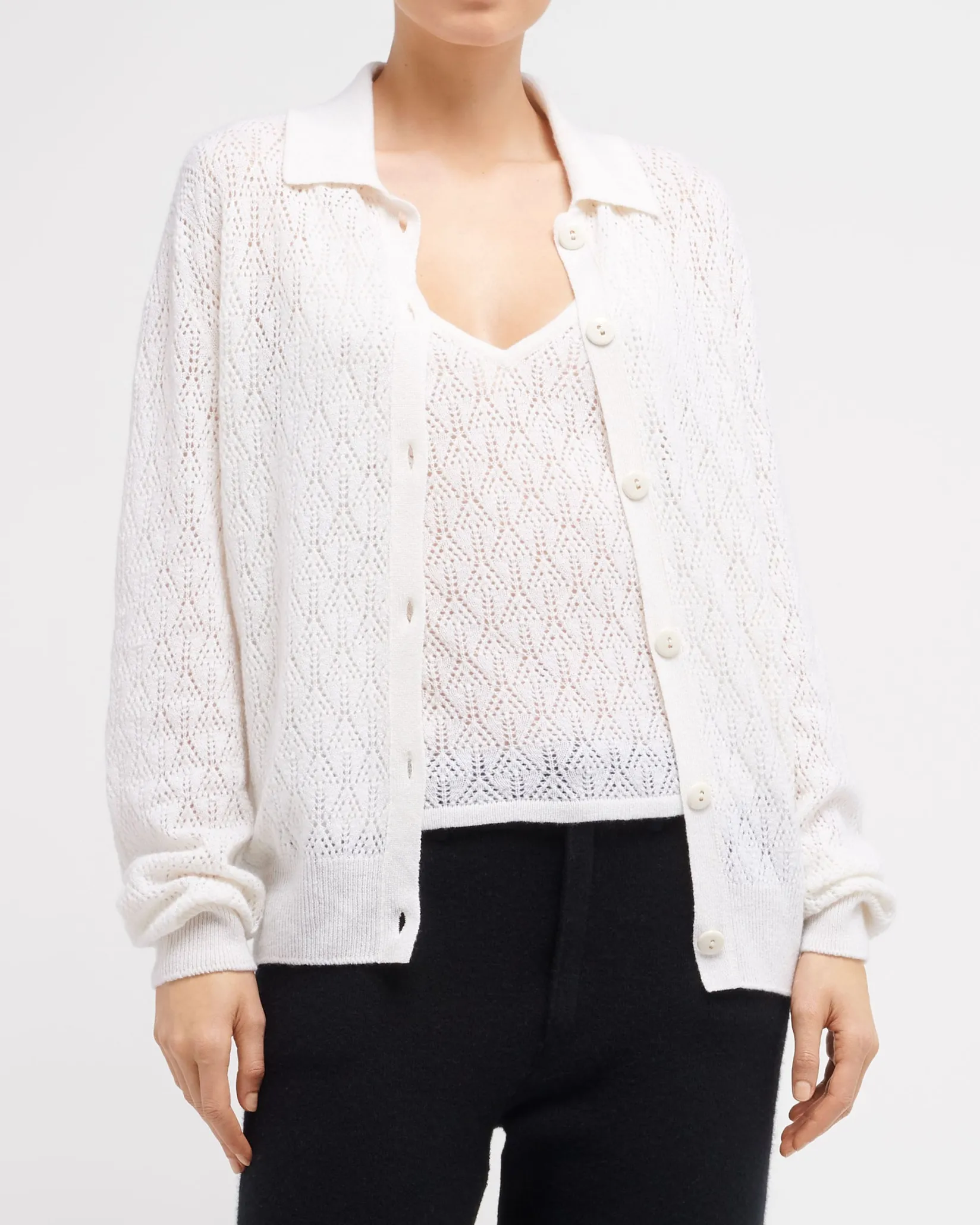 Women Barrie Strappy top in cashmere lace