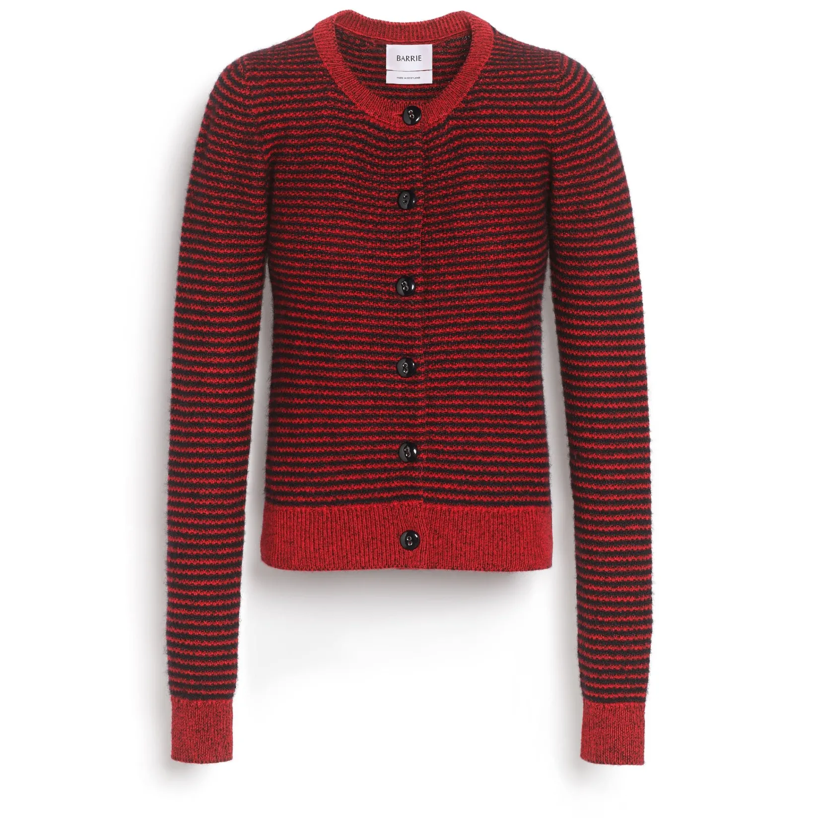 Women Barrie Striped cardigan in cashmere, alpaca and silk