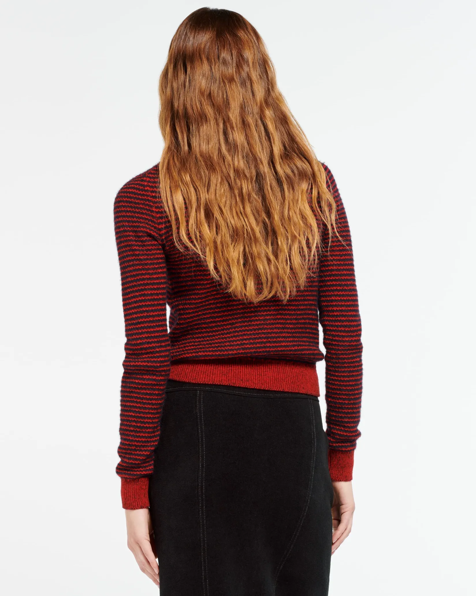 Women Barrie Striped cardigan in cashmere, alpaca and silk