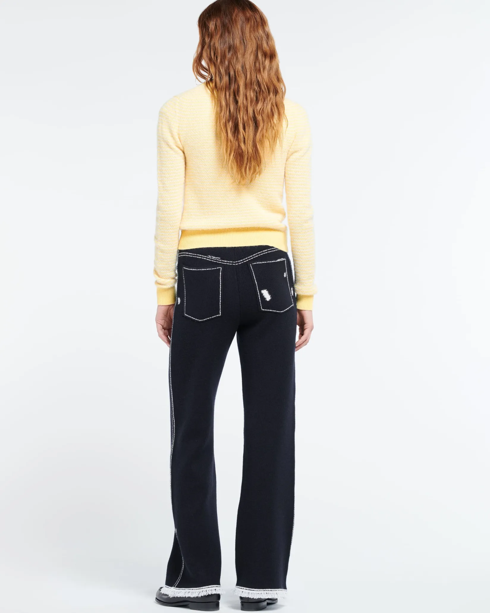 Women Barrie Striped cardigan in cashmere, alpaca and silk
