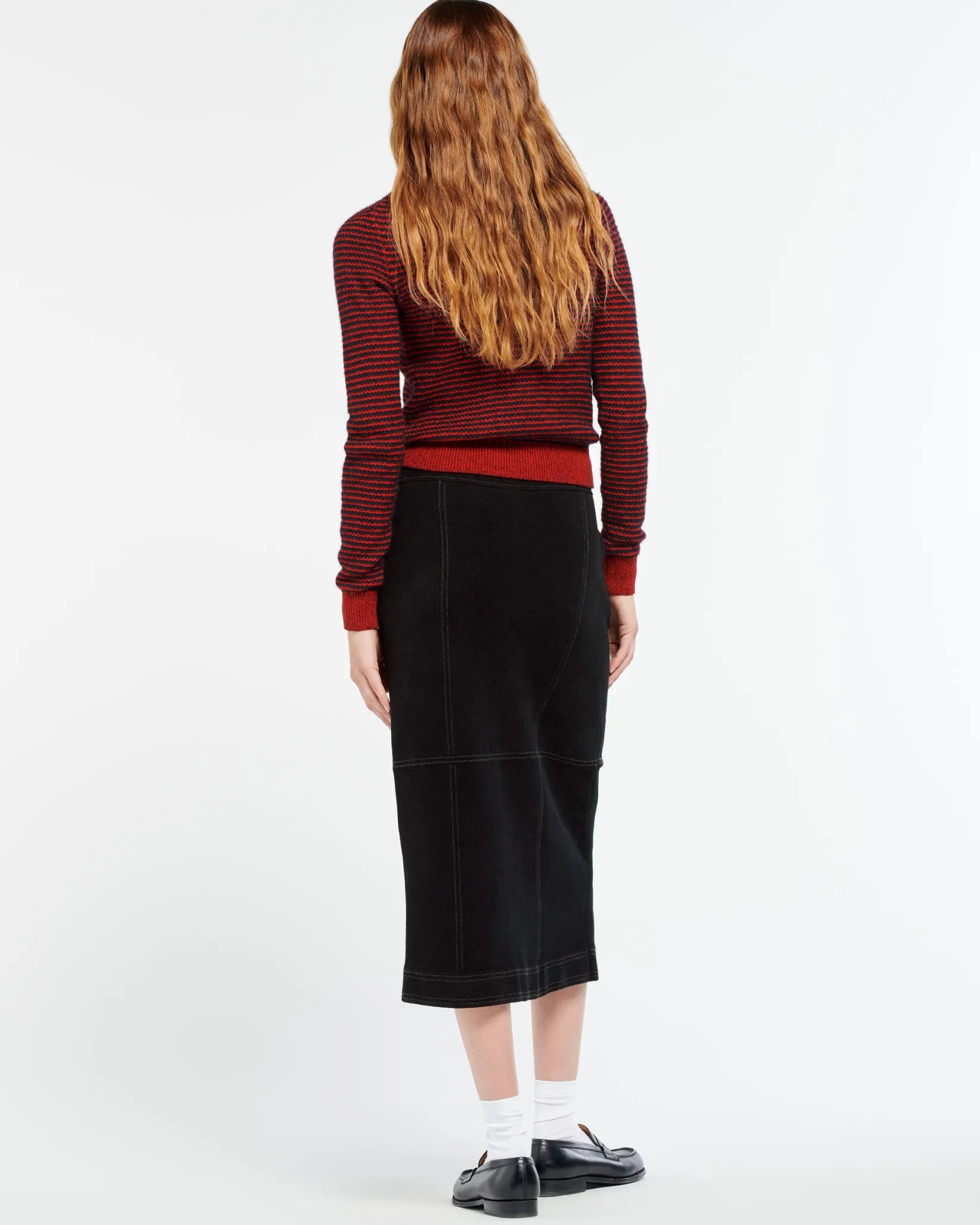 Women Barrie Striped cardigan in cashmere, alpaca and silk