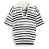 Women Barrie Striped cashmere and cotton polo shirt