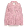 Women Barrie Striped cashmere and cotton oversized Denim jacket