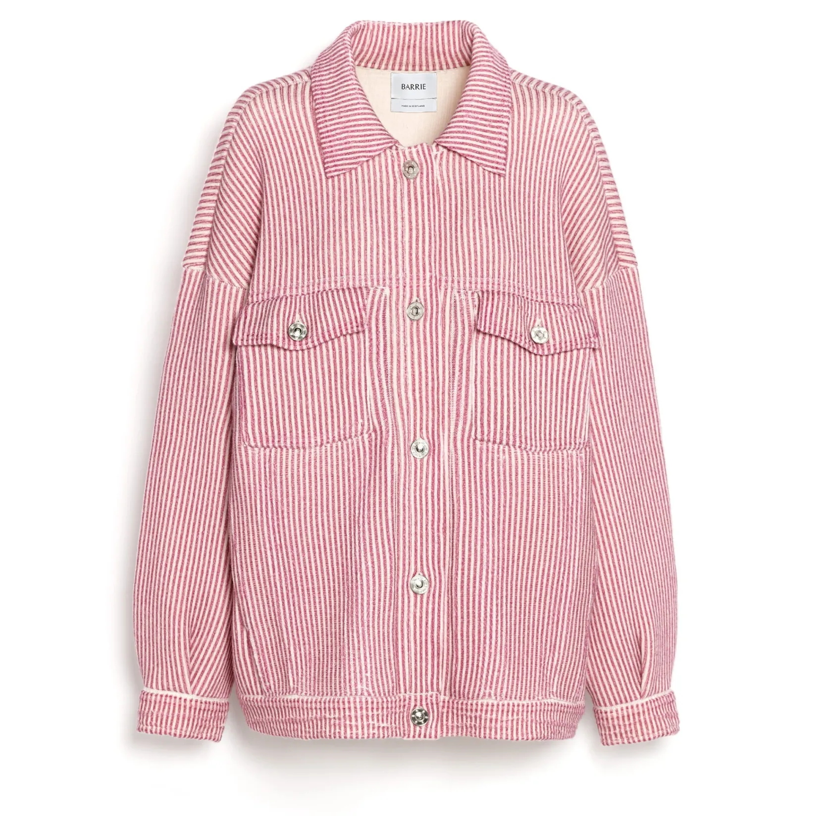 Women Barrie Striped cashmere and cotton oversized Denim jacket