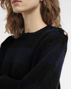 Women Barrie Striped cashmere jumper