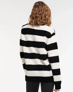 Women Barrie Striped cashmere jumper