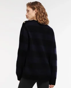 Women Barrie Striped cashmere jumper
