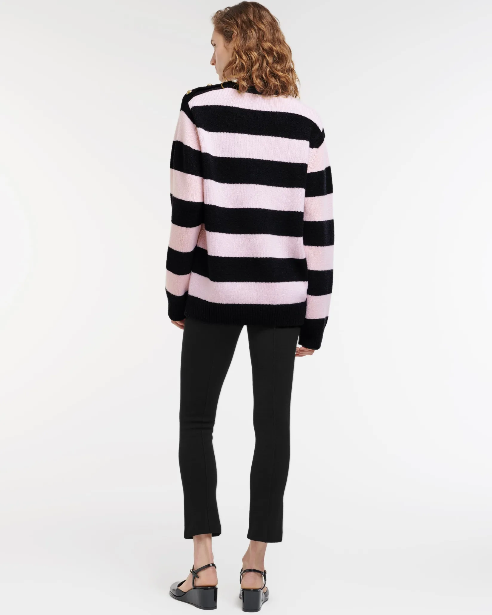 Women Barrie Striped cashmere jumper