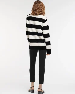 Women Barrie Striped cashmere jumper