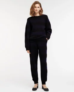 Women Barrie Striped cashmere jumper