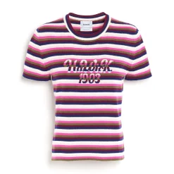 Women Barrie Striped cashmere top