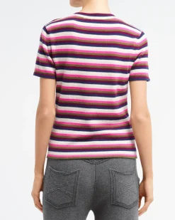 Women Barrie Striped cashmere top