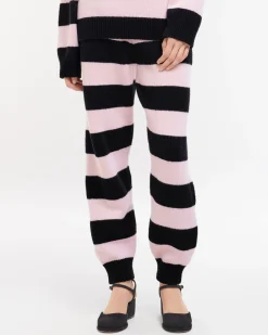 Women Barrie Striped cashmere trousers