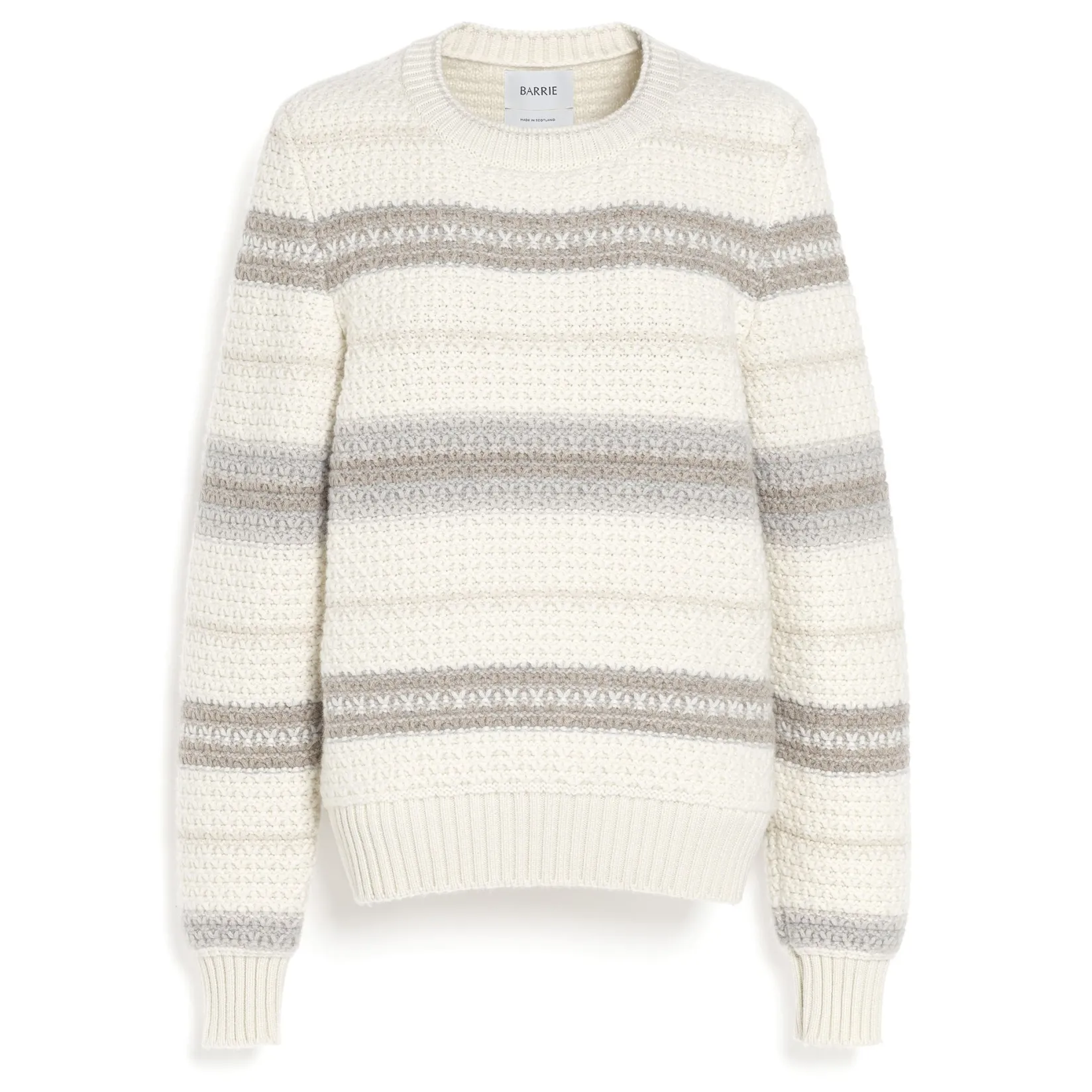 Women Barrie Striped chunky cashmere jumper