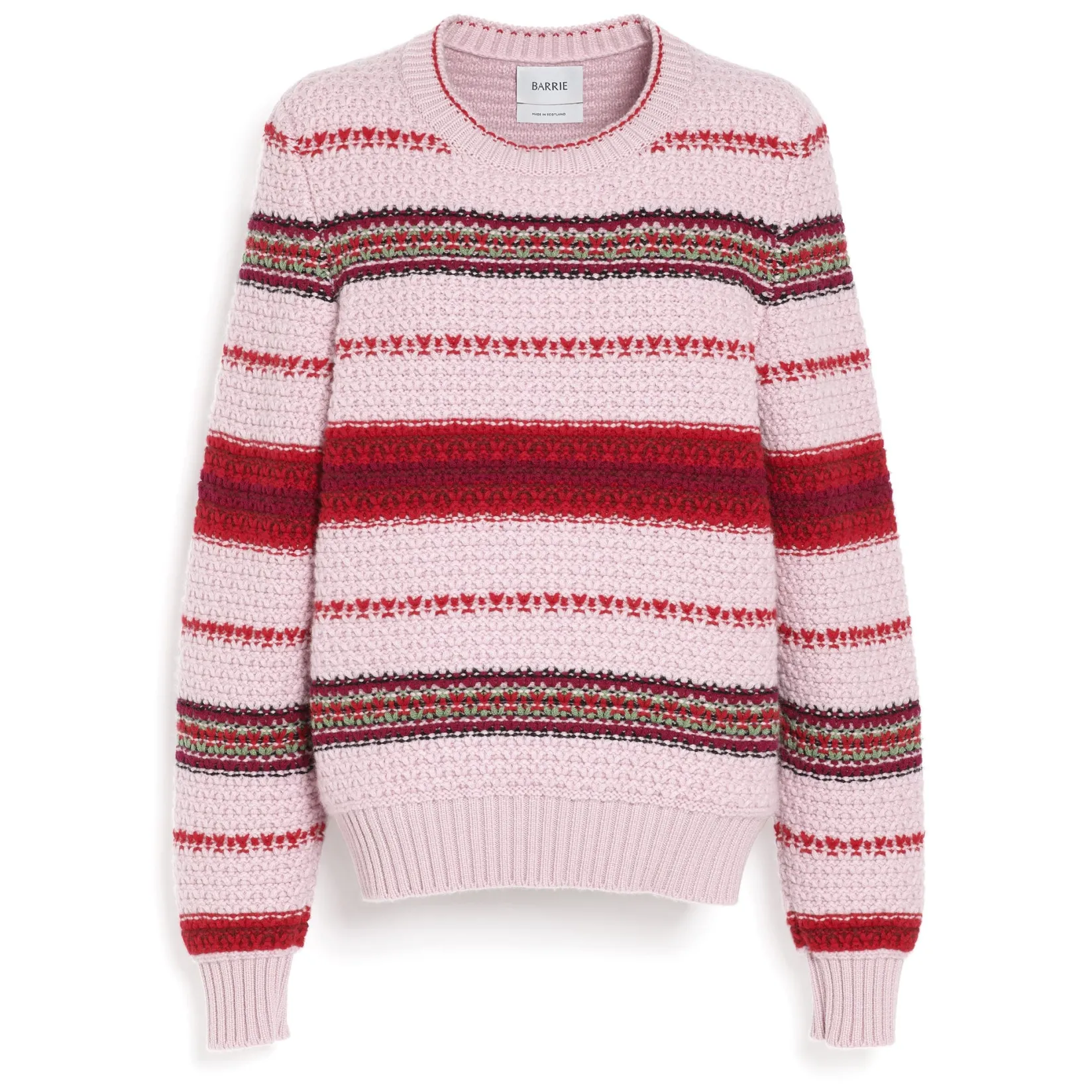 Women Barrie Striped chunky cashmere jumper