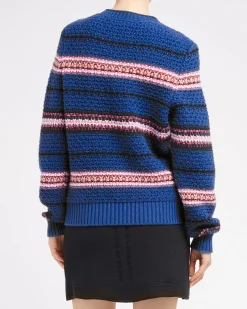 Women Barrie Striped chunky cashmere jumper