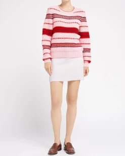 Women Barrie Striped chunky cashmere jumper