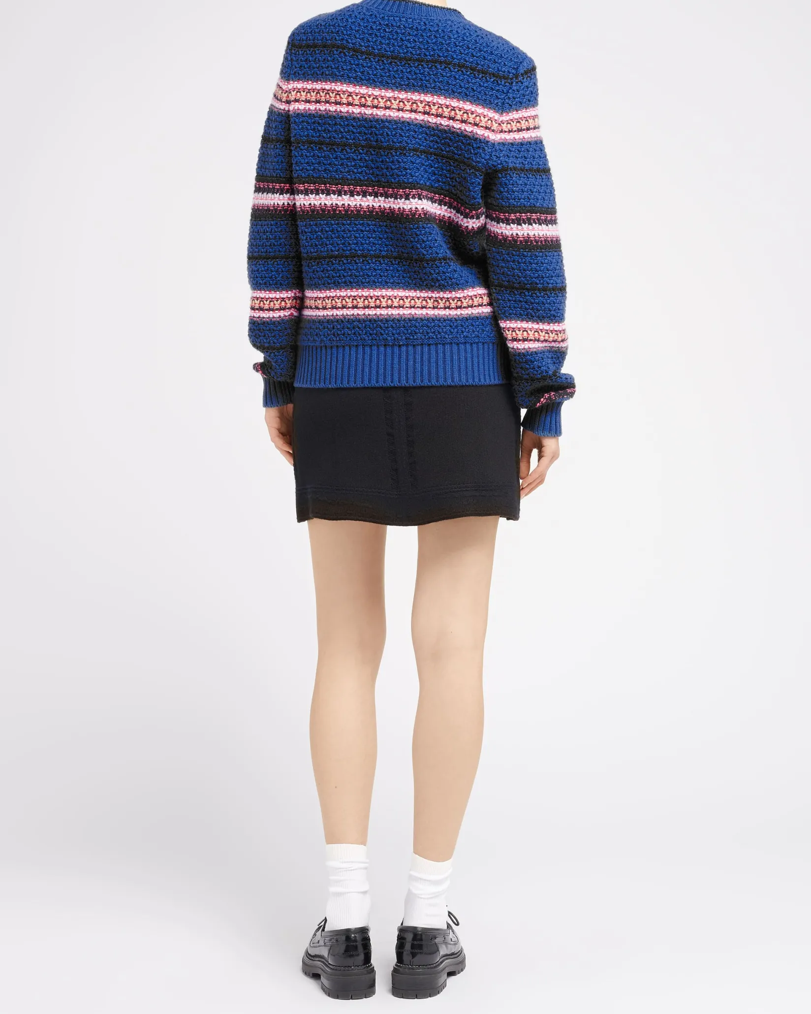 Women Barrie Striped chunky cashmere jumper