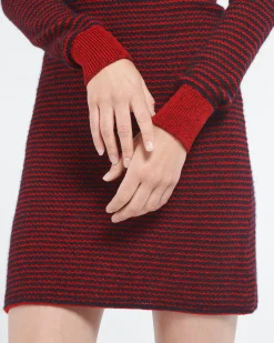 Women Barrie Striped dress in cashmere, alpaca and silk