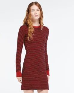 Women Barrie Striped dress in cashmere, alpaca and silk