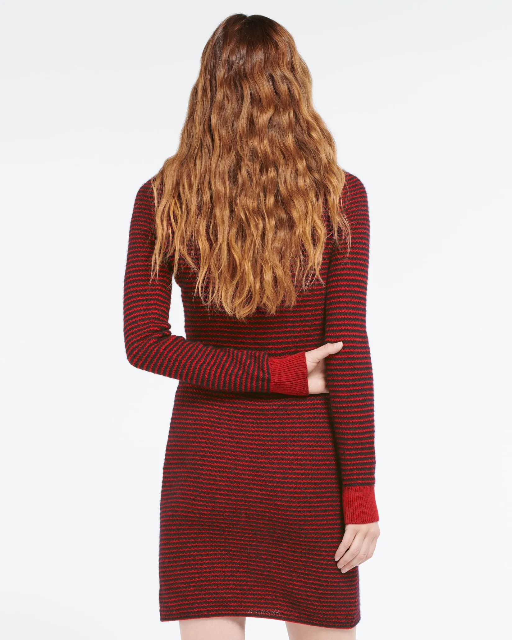 Women Barrie Striped dress in cashmere, alpaca and silk