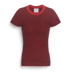 Women Barrie Striped top in cashmere, alpaca and silk