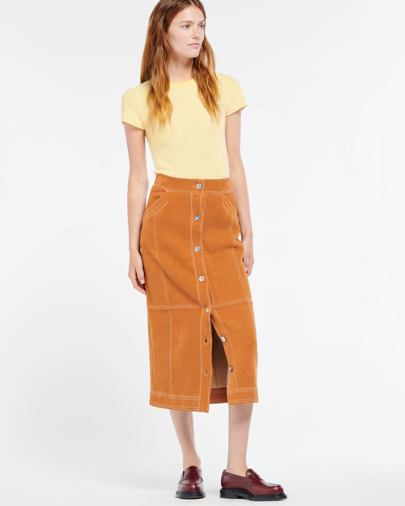 Women Barrie Striped top in cashmere, alpaca and silk