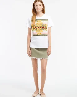 Women Barrie Striped t-shirt with logo cashmere patch