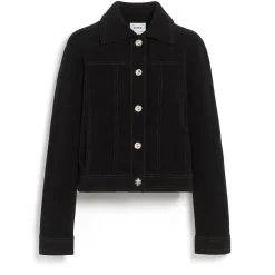 Women Barrie Suede-effect jacket in cashmere and cotton