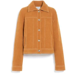 Women Barrie Suede-effect jacket in cashmere and cotton