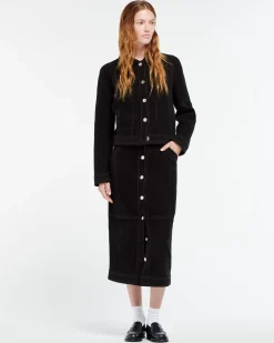 Women Barrie Suede-effect jacket in cashmere and cotton