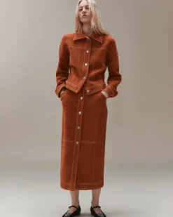 Women Barrie Suede-effect jacket in cashmere and cotton