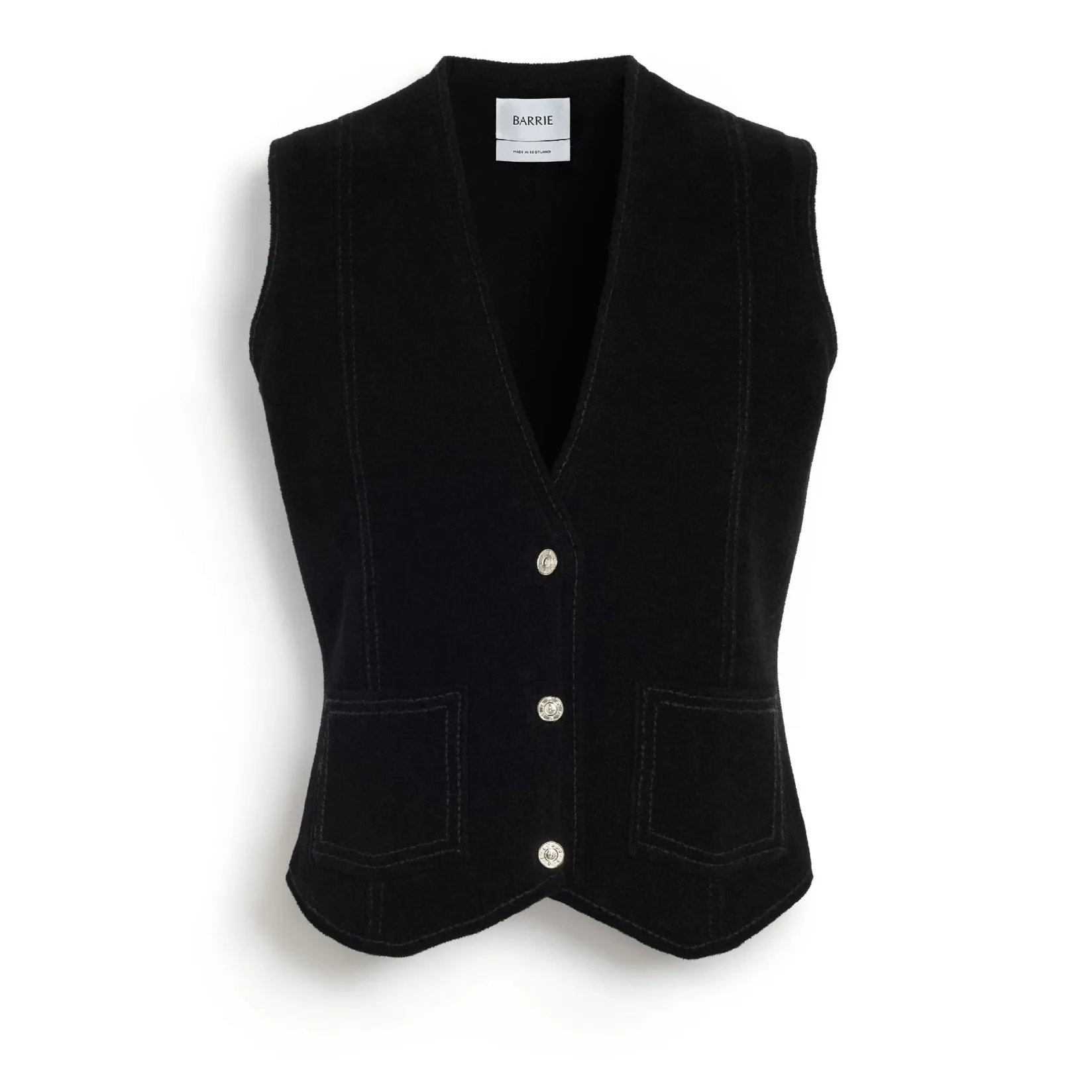Women Barrie Suede-effect sleeveless jacket in cashmere and cotton