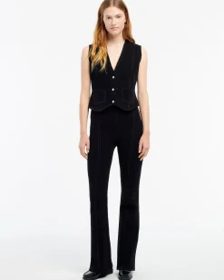 Women Barrie Suede-effect trousers in cashmere and cotton