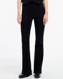 Women Barrie Suede-effect trousers in cashmere and cotton