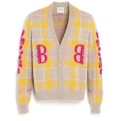 Women Barrie Tartan cashmere cardigan with B logo