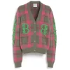 Women Barrie Tartan cashmere cardigan with B logo