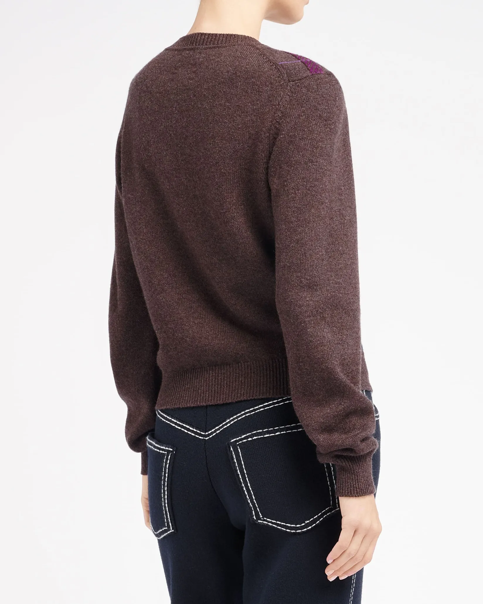 Women Barrie Tartan cashmere jumper with 3D logo