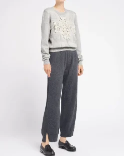 Women Barrie Tartan cashmere jumper with 3D logo