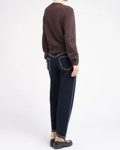 Women Barrie Tartan cashmere jumper with 3D logo