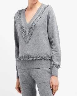 Women Barrie Timeless V-neck cashmere jumper