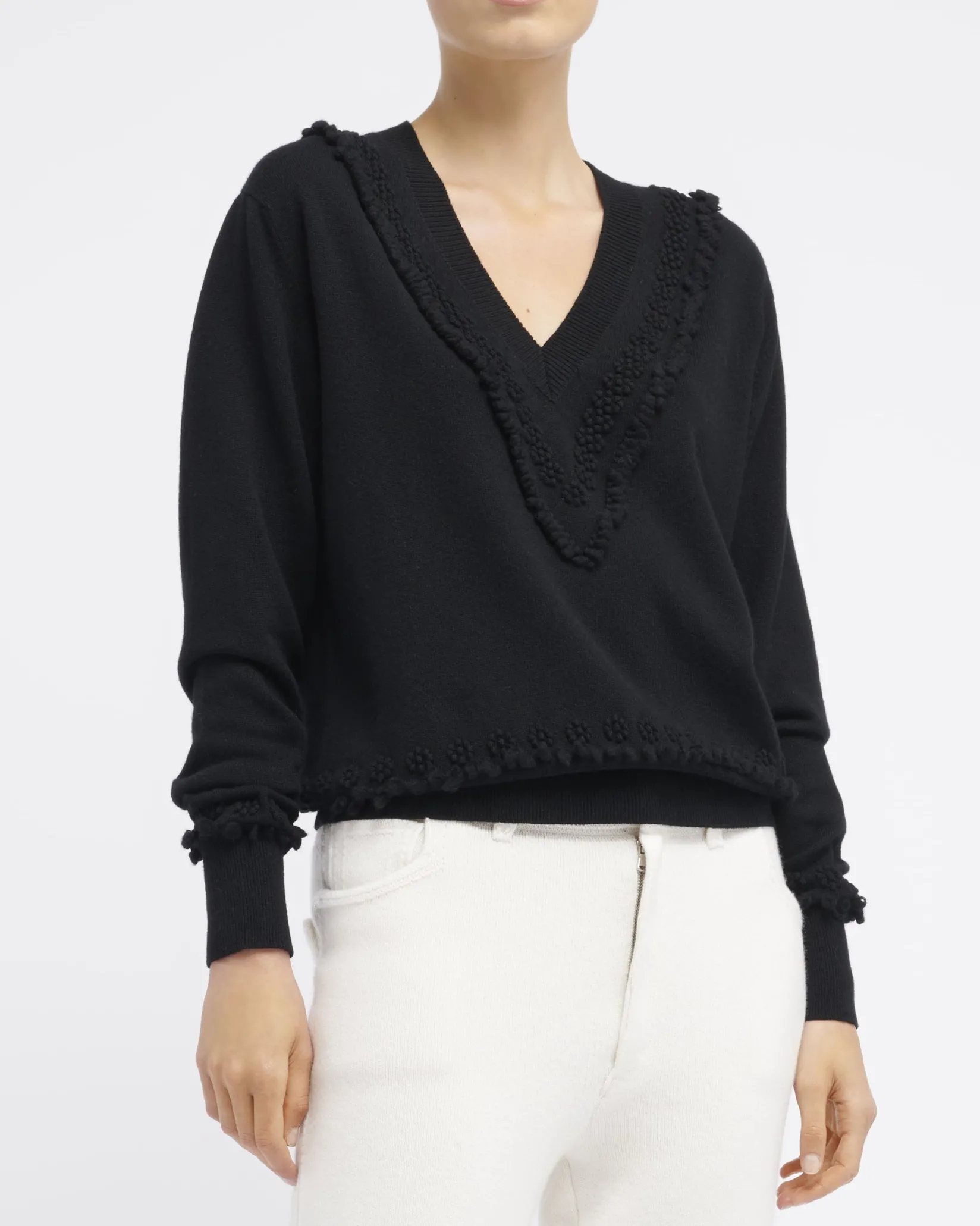 Women Barrie Timeless V-neck cashmere jumper