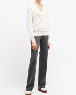 Women Barrie Timeless V-neck cashmere jumper