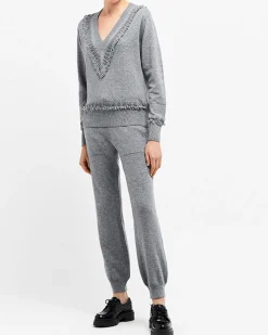 Women Barrie Timeless V-neck cashmere jumper